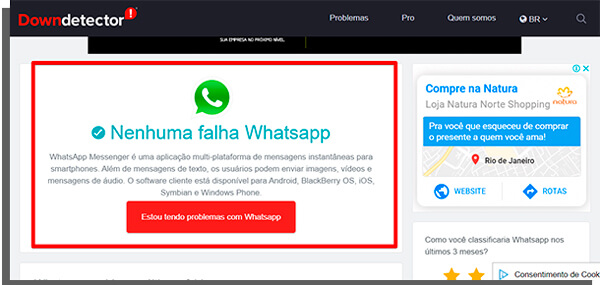 downdetector motivos do WhatsApp ter parado de funcionar, porque o WhatsApp não parou